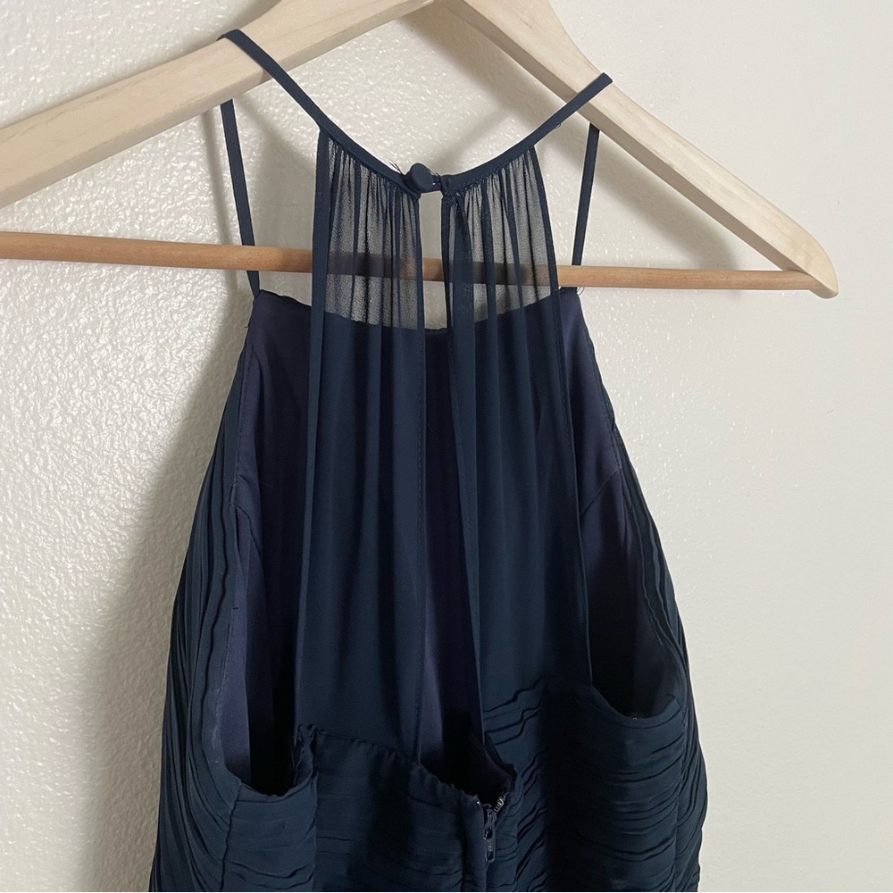 #LEVKOFF Bridesmaids Navy Chiffon Maxi Dress / Gown Size 4 - Picture 8 of 11